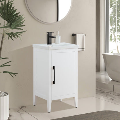 Vanity Art 20 or 24 or 30 Single Sink Bathroom Vanity Cabinet with Ceramic Top