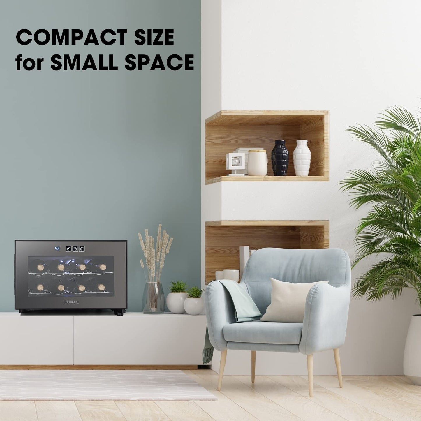 Versatile 8 - bottle Beverage Cooler(46 - 66°F): Sleek Design and Ultra - quiet Operation for Home Use