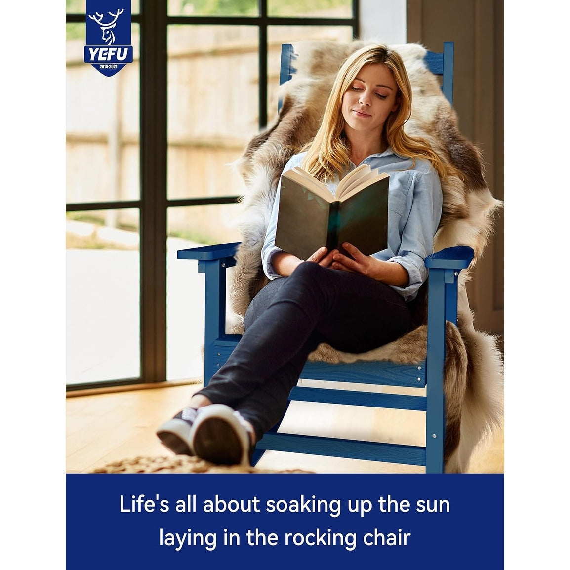 WINSOON All Weather Outdoor Rocking Chair, Set of 2