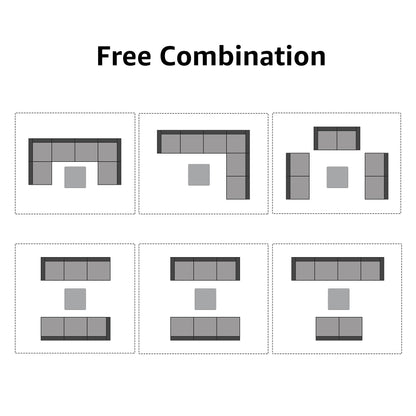 Wicker/ Steel 7-piece Outdoor Cushioned Sectional Sofa Set