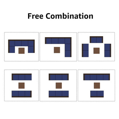 Wicker/ Steel 7-piece Outdoor Cushioned Sectional Sofa Set