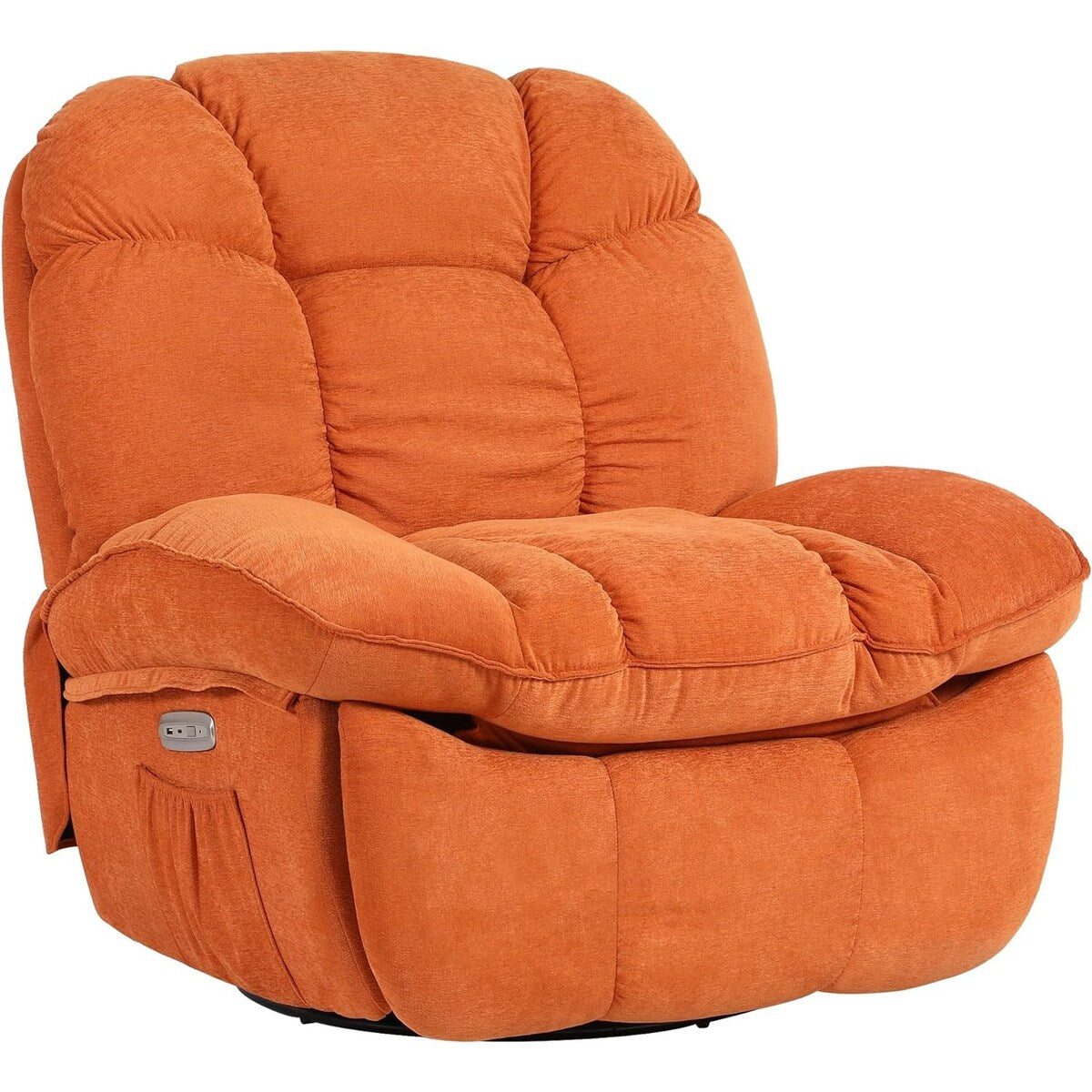 XINMICS Swivel Power Recliner Chair, Massage Rocker Recliners with Heated ,USB, USB-C and Side Pocket