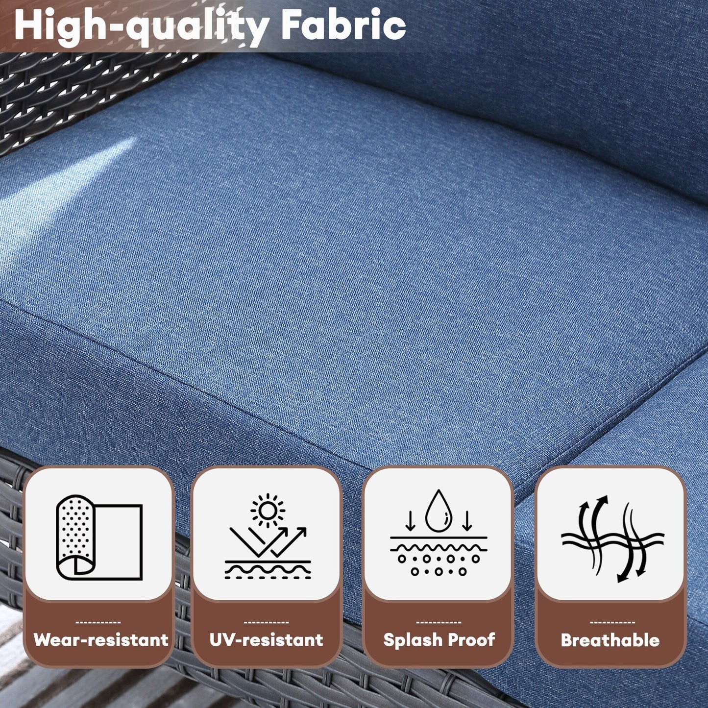 XIZZI 4-piece Outdoor Patio Furniture Conversation Set with Table