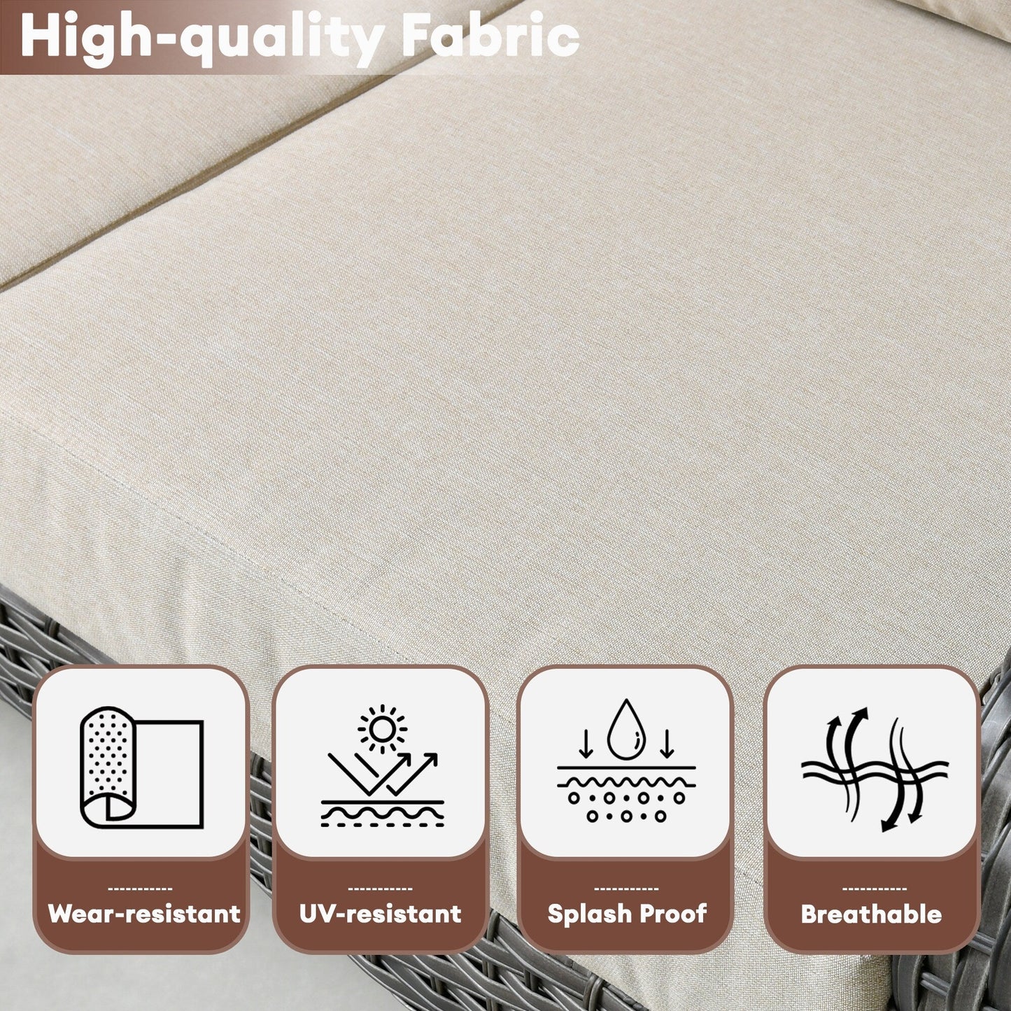 XIZZI 4-piece Outdoor Patio Furniture Conversation Set with Table