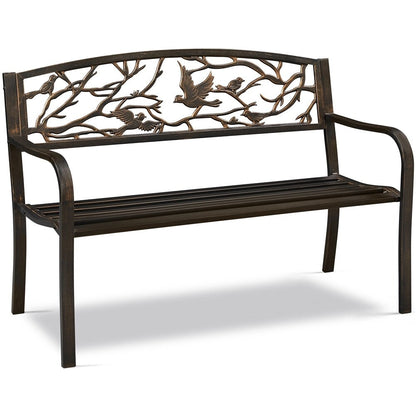 Yaheetech Patio Garden Bench Outdoors Metal Porch Chair - N/A